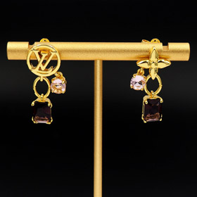 Louis Vuitton LV metal flower claw diamond earrings-3806